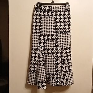 Shein Hounds Tooth Mermaid Hem Maxi Skirt Size Medium